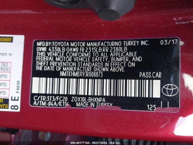 NMTKHMBX9JR008873 Toyota C-hr Xle Premium