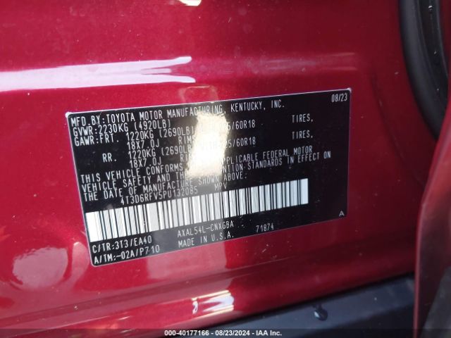 4T3D6RFV5PU132085 Toyota Rav4 Hybrid Limited