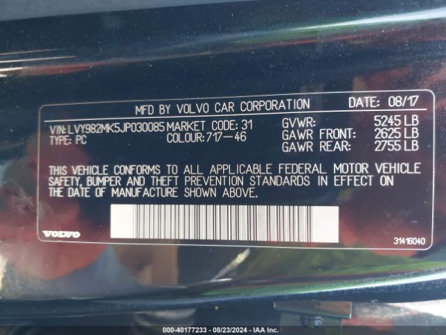 LVY982MK5JP030085 Volvo S90 T5 Momentum