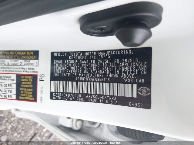Toyota CAMRY LE 2015 4T1BF1FK6FU966405 Image 9