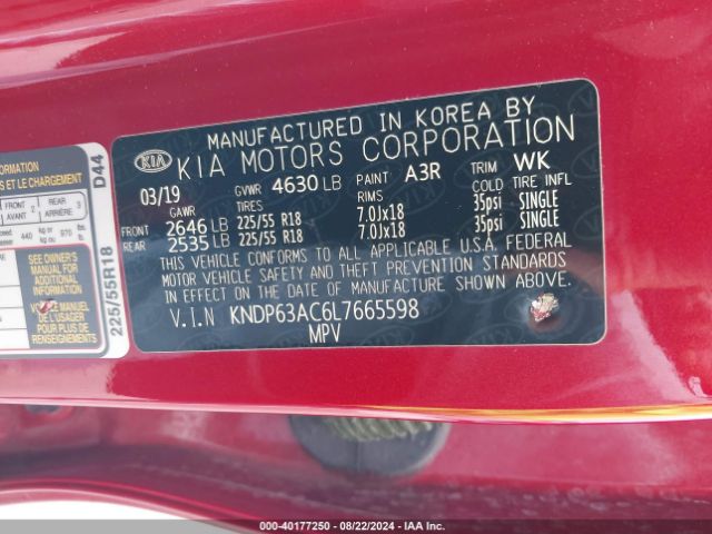 KNDP63AC6L7665598 KIA SPORTAGE S
