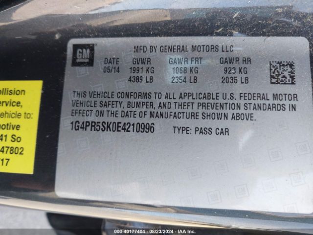 1G4PR5SK0E4210996 Buick Verano Convenience Group