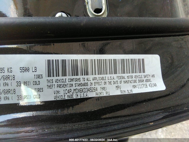 Jeep Cherokee Limited 4x4 2019 1C4PJMDX6KD345264 Image 9