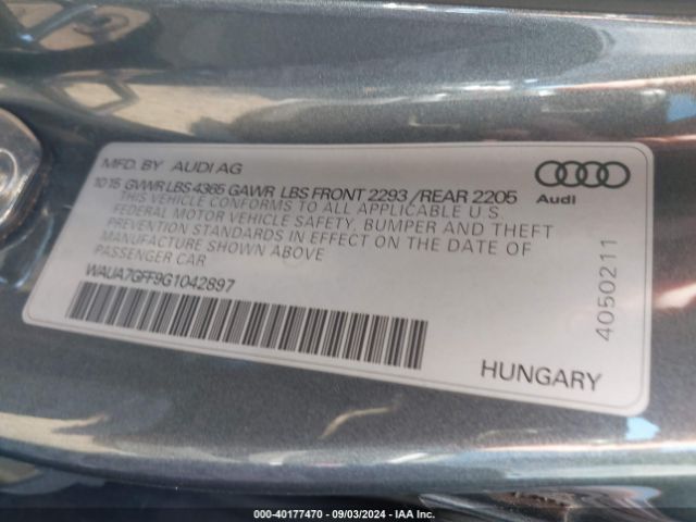 WAUA7GFF9G1042897 Audi A3 1.8t Premium