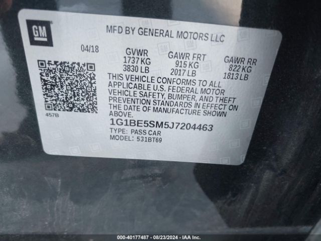 1G1BE5SM5J7204463 Chevrolet Cruze Lt Auto