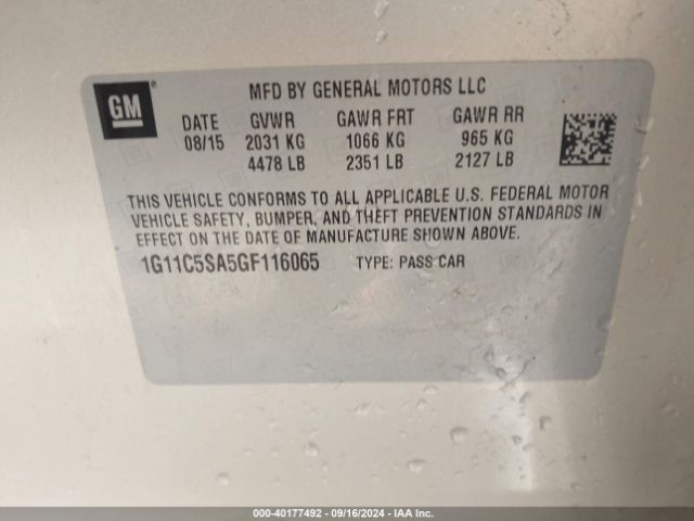1G11C5SA5GF116065 Chevrolet Malibu Limited Lt