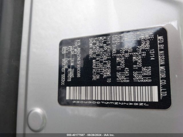 JN8AZ2NE5F9083086 Infiniti Qx80 Limited