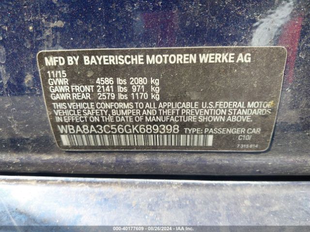 WBA8A3C56GK689398 BMW 320i Xdrive