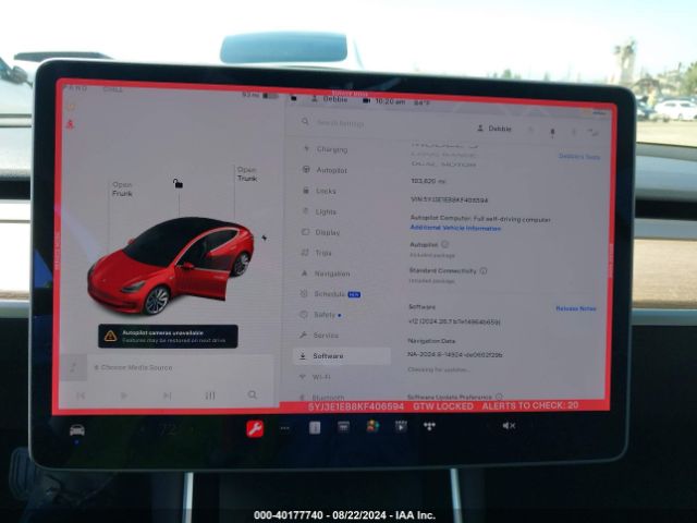 5YJ3E1EB8KF406594 Tesla Model 3 Long Range/performance
