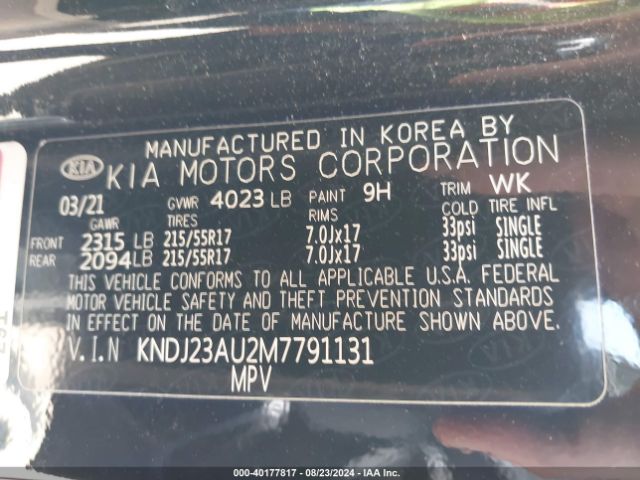 KNDJ23AU2M7791131 KIA SOUL S