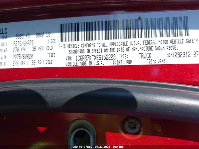 RAM 1500 Express 2014 1C6RR7KTXES152223 Image 9