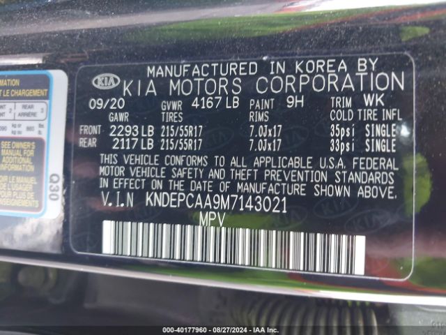 KNDEPCAA9M7143021 KIA Seltos Lx