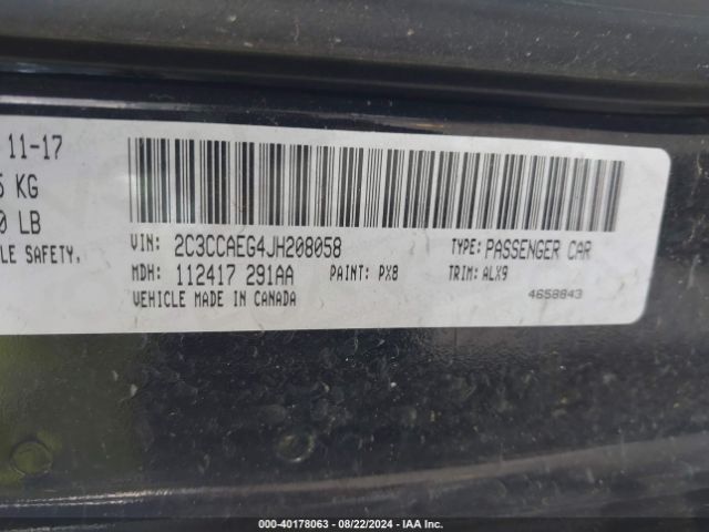 2C3CCAEG4JH208058 Chrysler 300 Limited