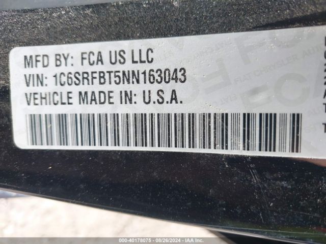 1C6SRFBT5NN163043 RAM 1500 Big Horn Quad Cab 4x4 6'4 Box