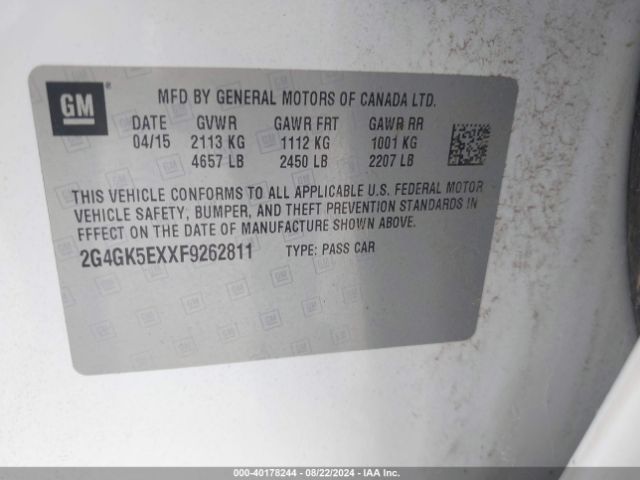 2G4GK5EXXF9262811 Buick Regal Turbo