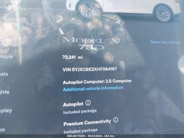 5YJXCBE2XHF064197 Tesla Model X 100d/75d/90d
