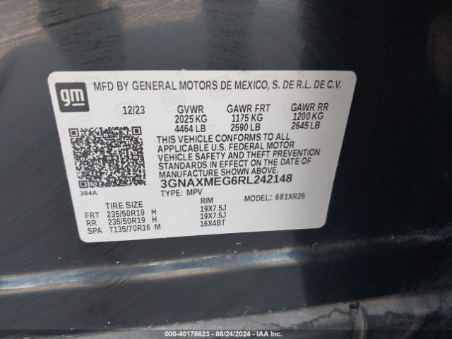 3GNAXMEG6RL242148 Chevrolet Equinox Fwd Rs
