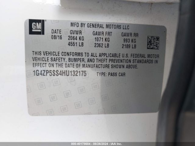 1G4ZP5SS4HU132175 Buick Lacrosse Essence