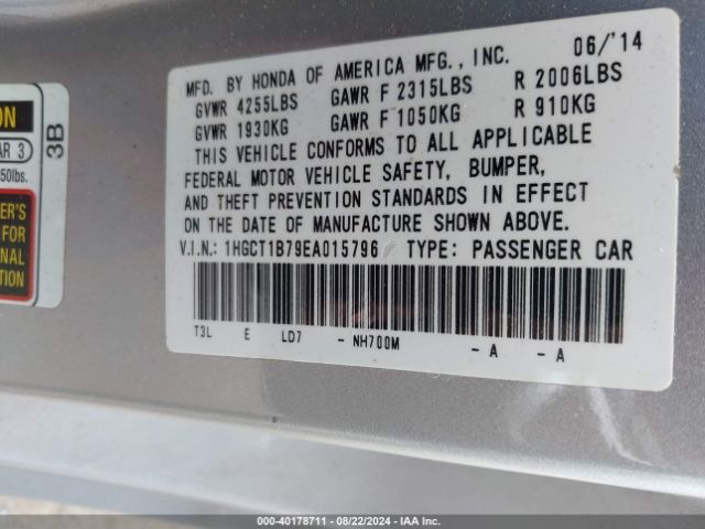 1HGCT1B79EA015796 Honda ACCORD EX