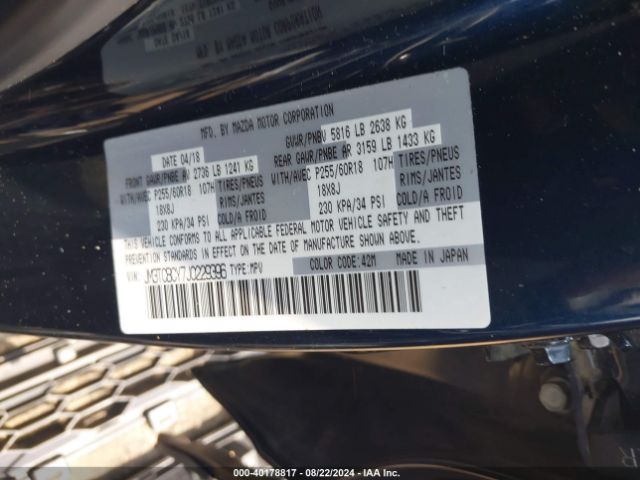 JM3TCBCY7J0229396 Mazda Cx-9 Touring