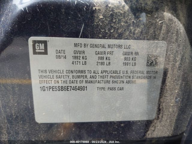 1G1PE5SB6E7464901 Chevrolet Cruze 2lt Auto