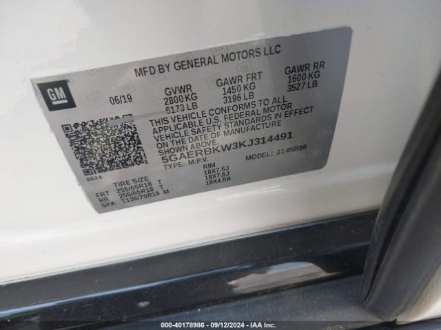 5GAERBKW3KJ314491 Buick Enclave Fwd Essence