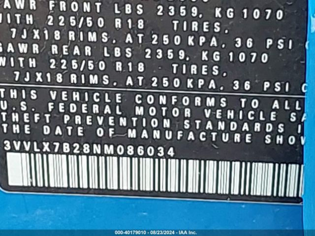 3VVLX7B28NM086034 Volkswagen Taos 1.5t Se