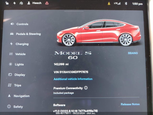 2013 TESLA MODEL S 5YJSA1CG6DFP17675 Photo 6