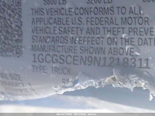 1GCGSCEN9N1218311 Chevrolet Colorado 2wd  Short Box Lt
