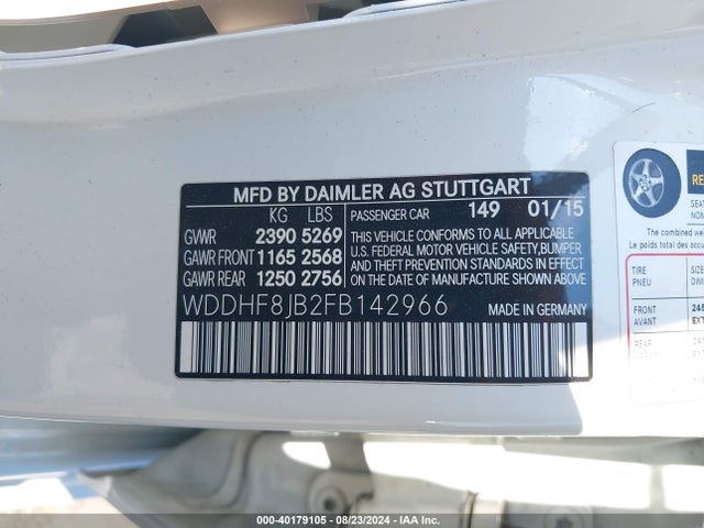 WDDHF8JB2FB142966 Mercedes-Benz E 350 4matic