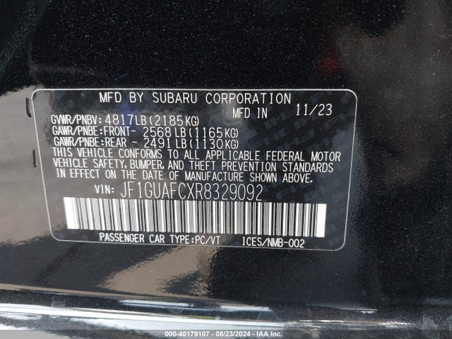 JF1GUAFCXR8329092 Subaru Impreza Sport 5-door