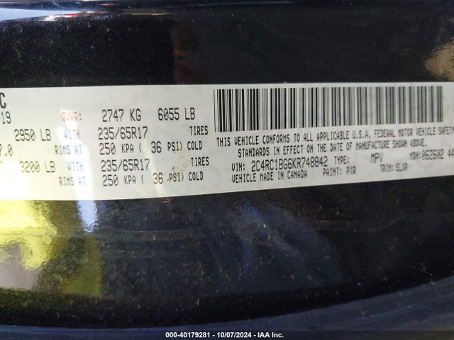 2C4RC1BG6KR748842 Chrysler Pacifica Touring L
