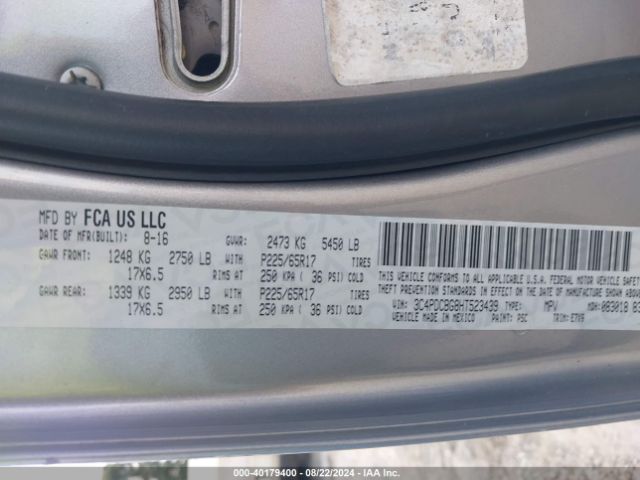 3C4PDCBG8HT523439 Dodge Journey Sxt