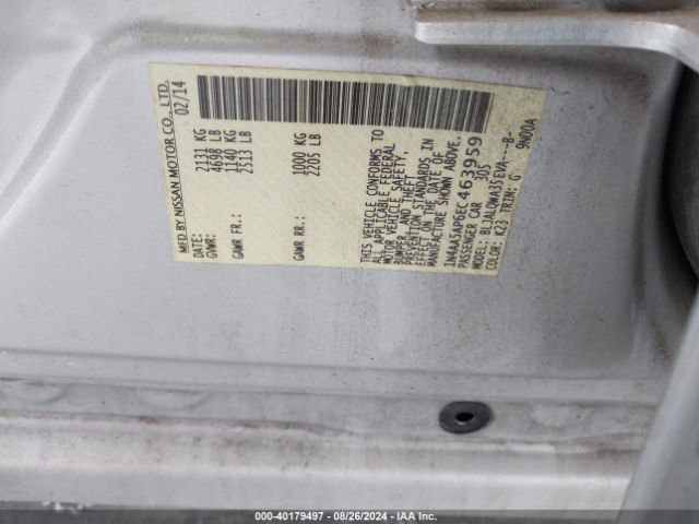 1N4AA5AP6EC463959 Nissan Maxima 3.5 S/3.5 Sv