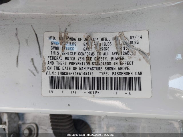 Honda Accord Ex-l 2014 1HGCR2F81EA145479 Image 9