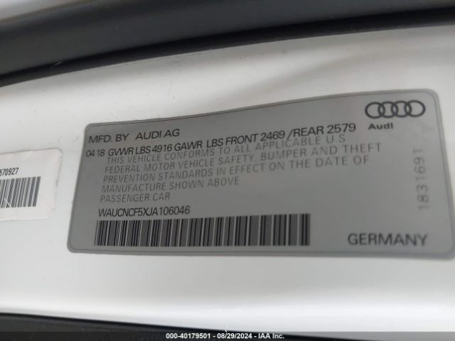 WAUCNCF5XJA106046 Audi A5 2.0t Premium