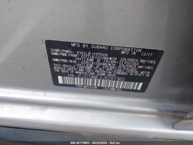 JF2GTAMC3J8281960 Subaru Crosstrek 2.0i Limited