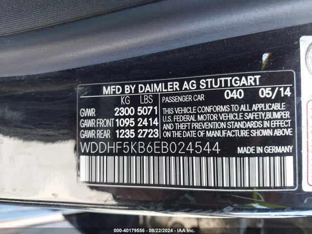 Mercedes-Benz E 350 2014 WDDHF5KB6EB024544 Image 9