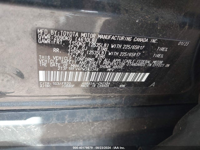 Toyota RAV4 LE 2023 2T3F1RFV4PW343348 Image 9