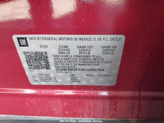 3GNKBKRSXKS693794 Chevrolet Blazer Premier