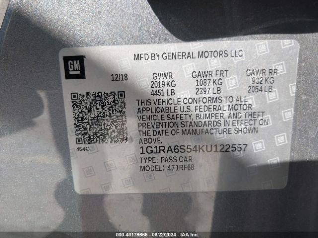 1G1RA6S54KU122557 Chevrolet VOLT LT