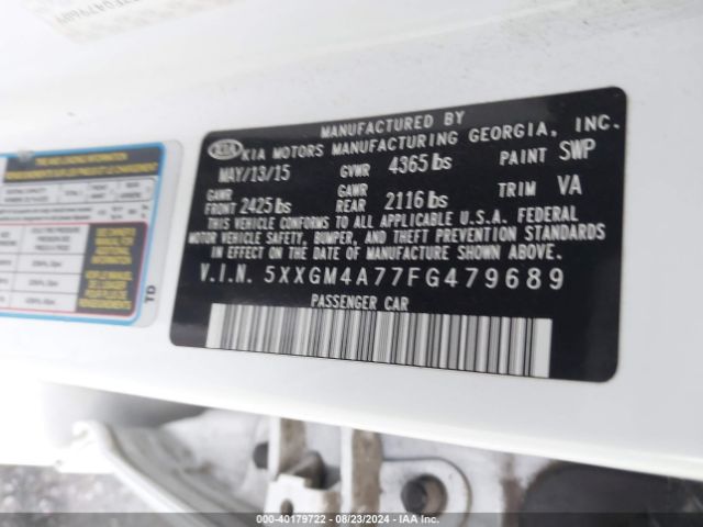 5XXGM4A77FG479689 KIA Optima Lx