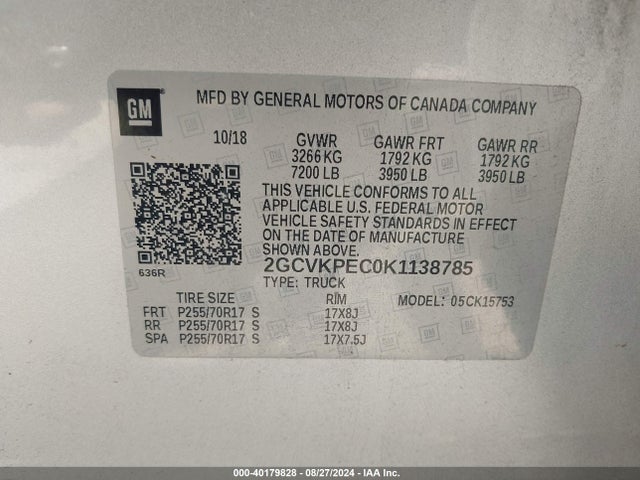 Chevrolet Silverado 1500 Ld Lt 2019 2GCVKPEC0K1138785 Image 9