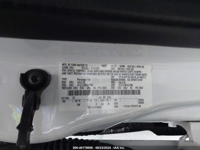 Ford FOCUS SE 2017 1FADP3F26HL274973 Image 9
