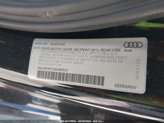 WAUGFAFC3GN084507 Audi A6 2.0t Premium Plus