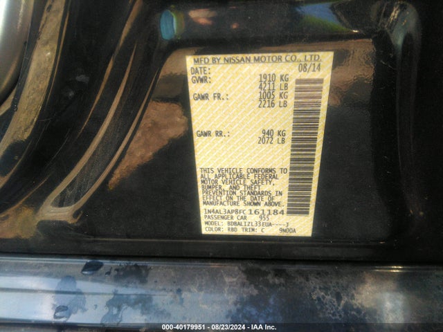 Nissan Altima 2.5 Sv 2015 1N4AL3AP8FC161184 Image 9