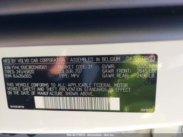 YV4L12UE3R2248561 Volvo Xc40 B5 Plus Bright Theme