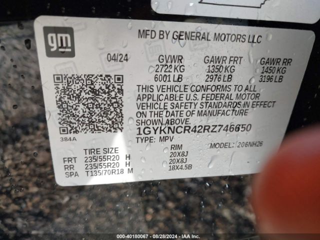 1GYKNCR42RZ746650 Cadillac Xt5 Fwd Premium Luxury