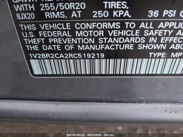 1V2BR2CA2RC519219 Volkswagen Atlas 2.0t Sel