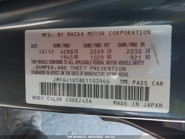 JM1GJ1U58E1103966 Mazda Mazda6 I Sport
